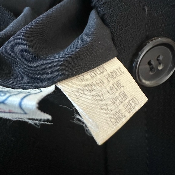 Vintage Anne Klein Black Classic Wool Midi Dress S - Picture 4 of 5